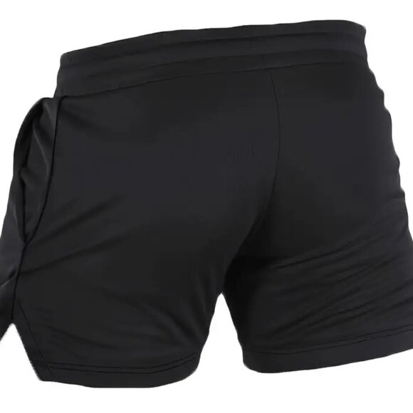 LECT. Men's Drawstring Athletic Running Shorts Black Large Breathable Sports - Picture 5 of 7